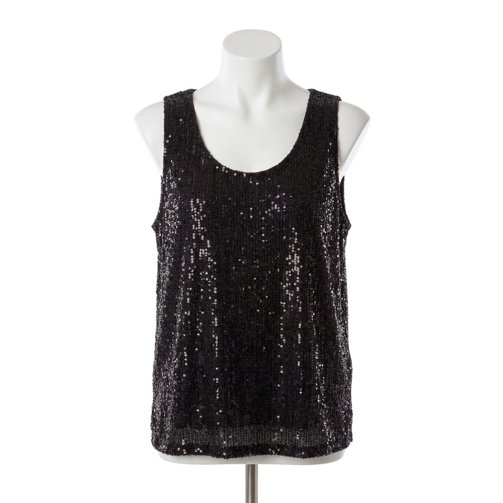 NEW GIGI MODA festa sequin tank top in black